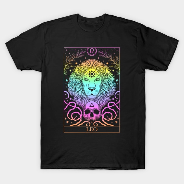 Zodiac sign tarot card Leo T-Shirt by OccultOmaStore